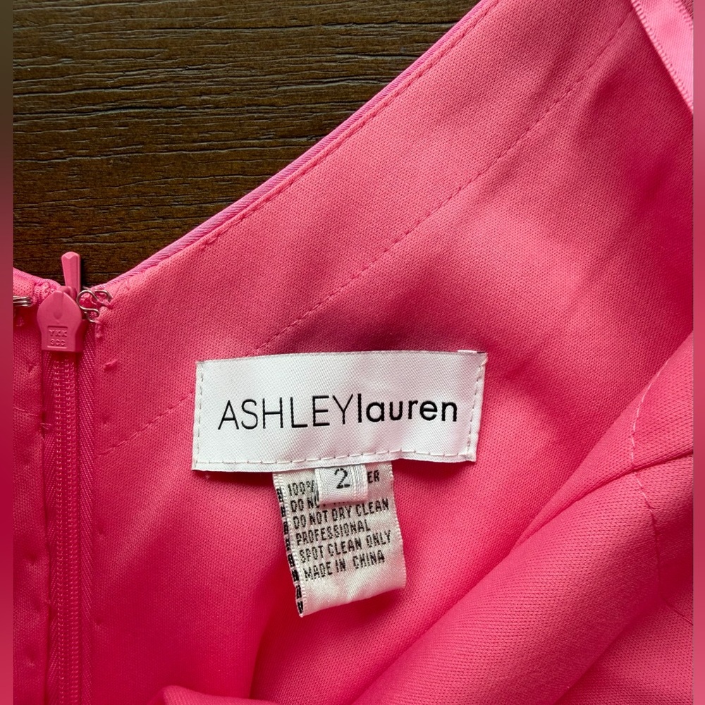 Ashley Lauren hot pink cocktail dress, size 2 π - Picture 3 of 3